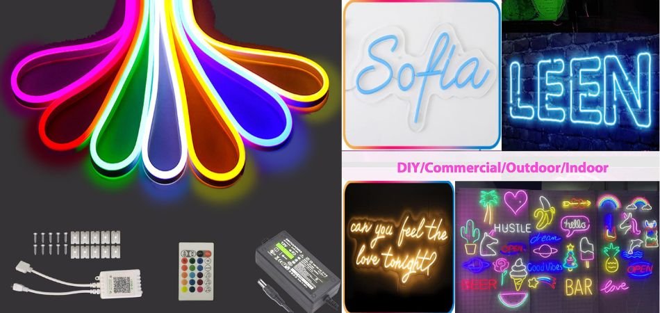 5M LED Neon String Lights, 12V RGB Strip Lights with App & Remote