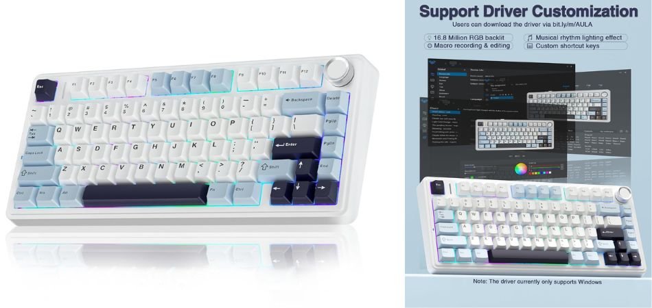AULA F75 75% Wireless Mechanical Keyboard