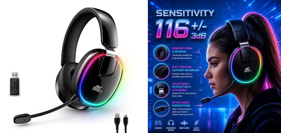 Ant Esports Stealth 30 Tri-Mode Wireless Gaming Headset