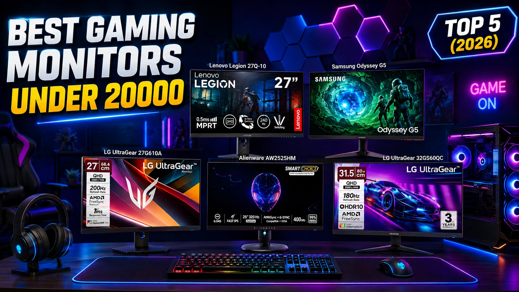 Best Gaming Monitor Under 20000 in India