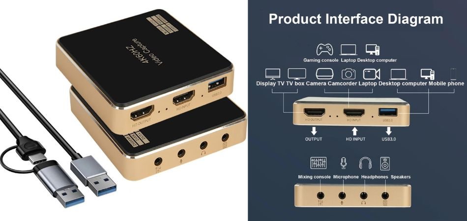 Capture Card for Streaming and Recording, 4K@60Hz HDR VRR Passthrough
