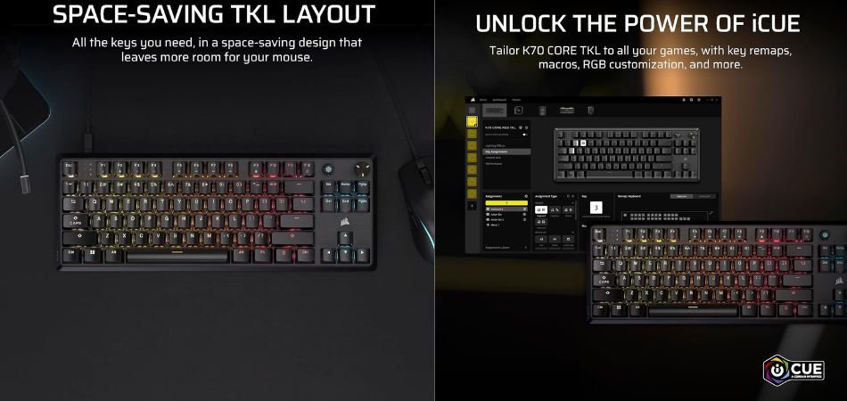 Corsair K70 CORE TKL RGB Mechanical Gaming Keyboard