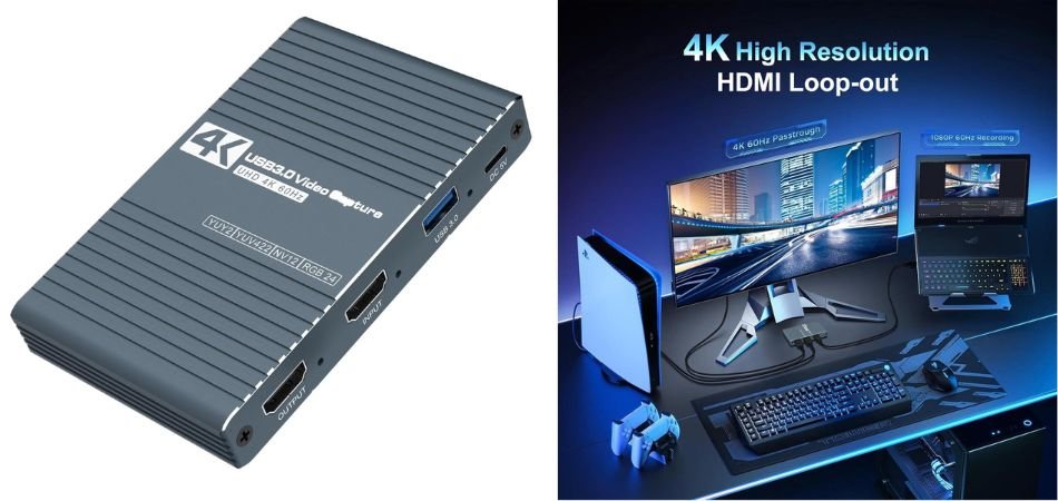 ETZIN Video Capture Card, 4K HDMI to USB 3.0,