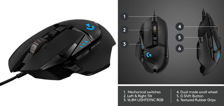 Logitech G502 HERO High Performance Wired USB Gaming Mouse