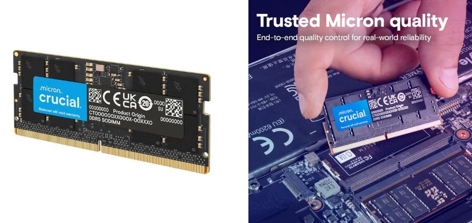 Crucial RAM 16GB DDR5 4800MHz CL40 Laptop