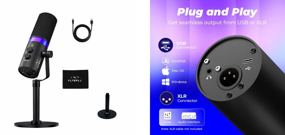 FLYBALL UG 300 XLR_USB Dynamic Microphone