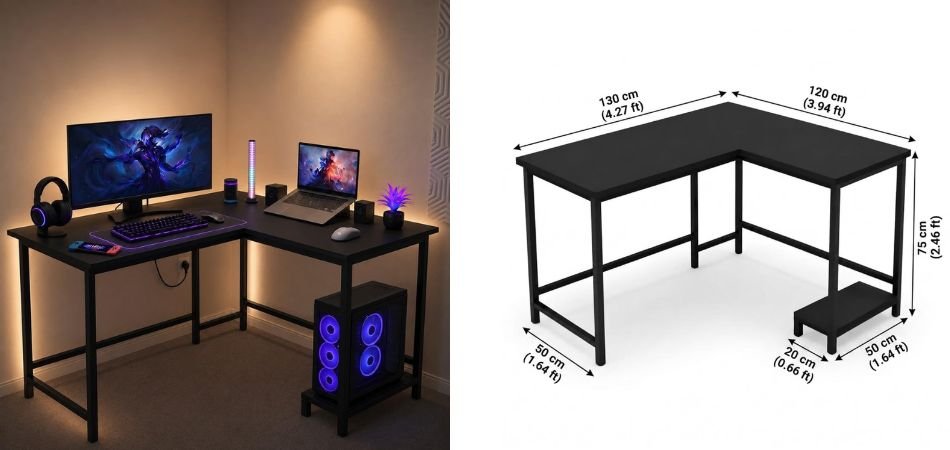 L Shaped Computer Desk for Home Office