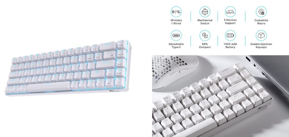 RK ROYAL KLUDGE RK68 Hot-Swappable Mechanical Keyboard