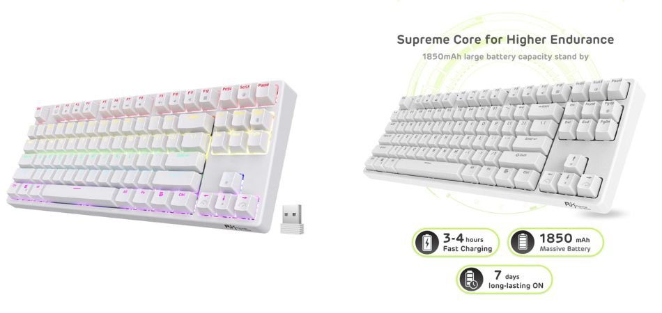 RK ROYAL KLUDGE Sink87G RGB Wireless TKL Mechanical Gaming Keyboard